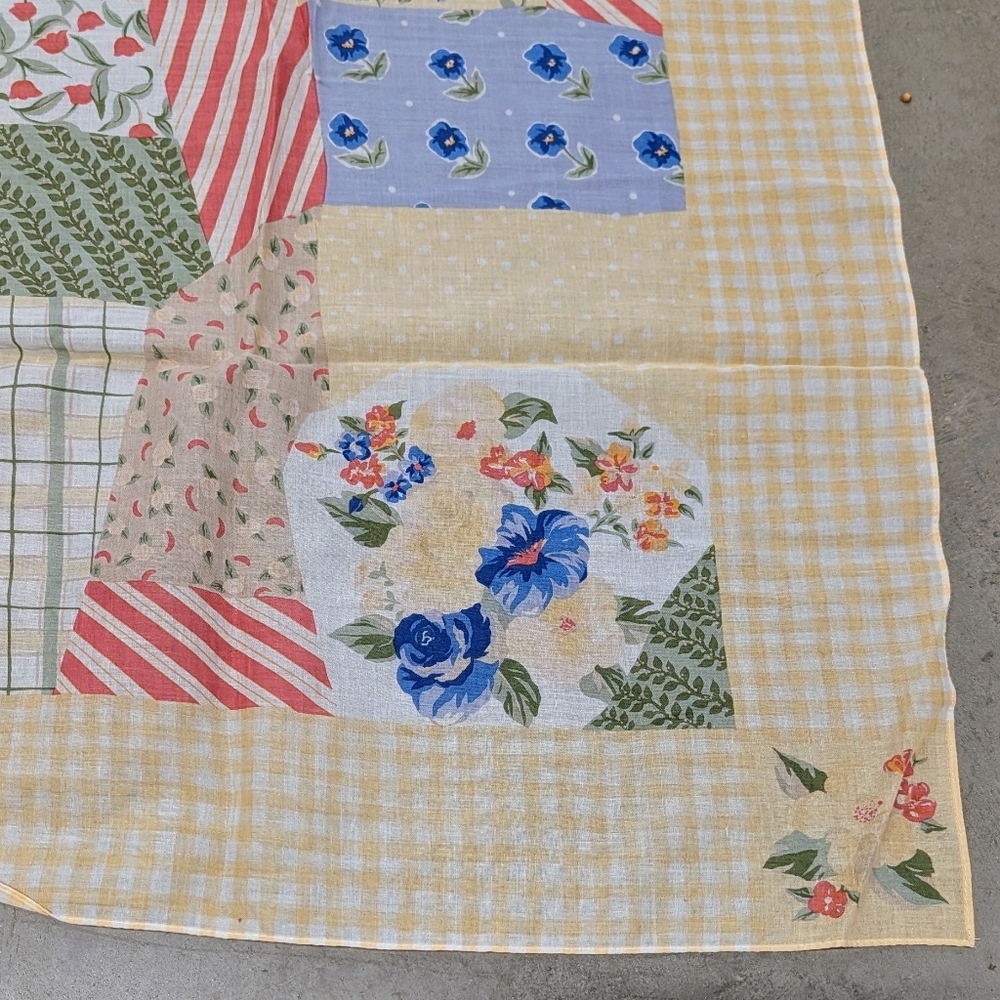 new vintage TALBOTS large patchwork square scarf - image 4